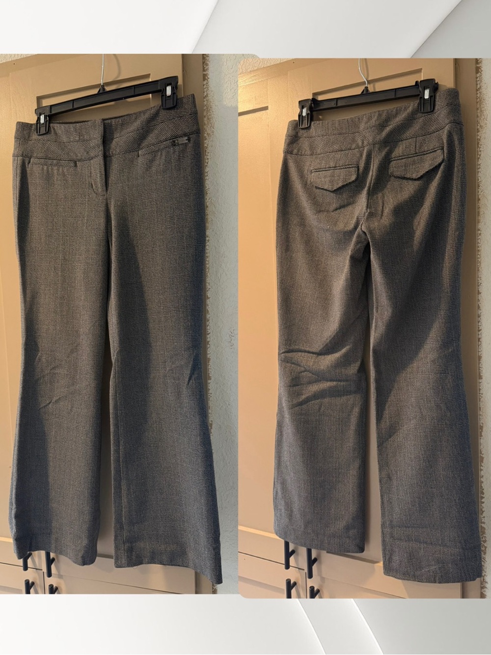 Express Women's Glen Plaid and Solid Dress Trousers - Black, Gray, Charcoal - Picture 2 of 12
